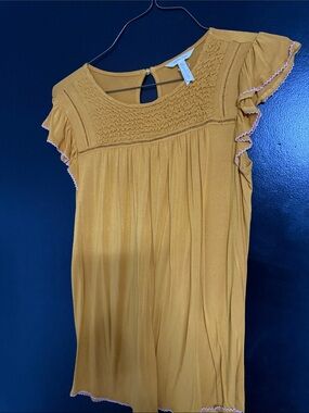 Matilda Jane Mustard Yellow Smocked Flutter Top